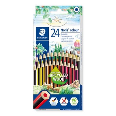 Színes ceruza készlet, hatszögletű, STAEDTLER "Noris Colour 185", 24 különböző szín