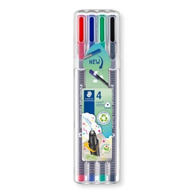 Tűfilc készlet, 0,3 mm, STAEDTLER "Triplus 334", 4 különböző szín